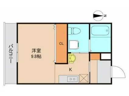 向島ロジウラハウス PART2(ワンルーム/2階)の間取り写真