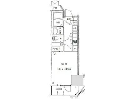 ライジングプレイス亀戸(1K/5階)の間取り写真