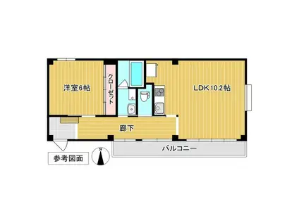 SENTEUR(1LDK/2階)の間取り写真