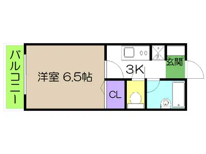 コーポチェリーツリー(1K/2階)の間取り写真