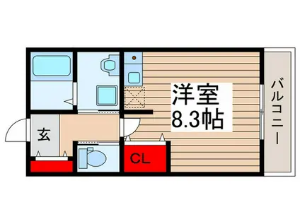 アリビオ(ワンルーム/1階)の間取り写真