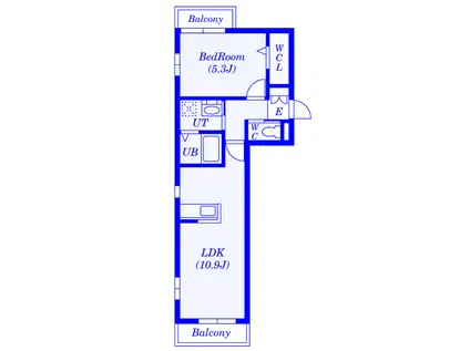 エクセル北大宮(1LDK/2階)の間取り写真