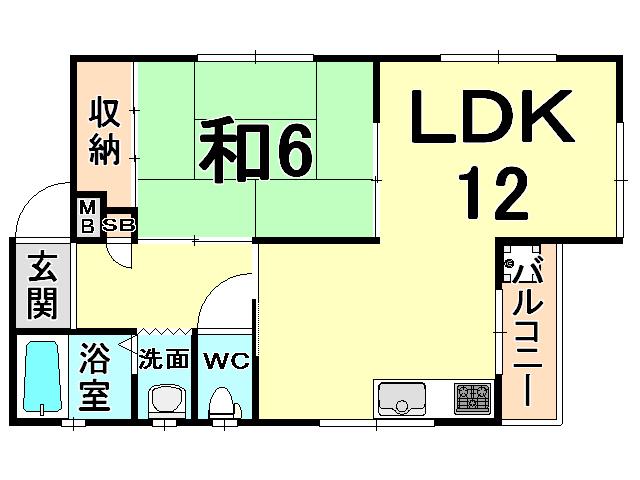 ギャレデ塚口(1LDK/3階)の間取り写真