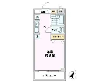 オーチャードマンション(1K/1階)の間取り写真