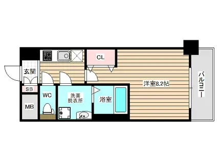 ララプレイス大阪ウエストゲート(1K/3階)の間取り写真