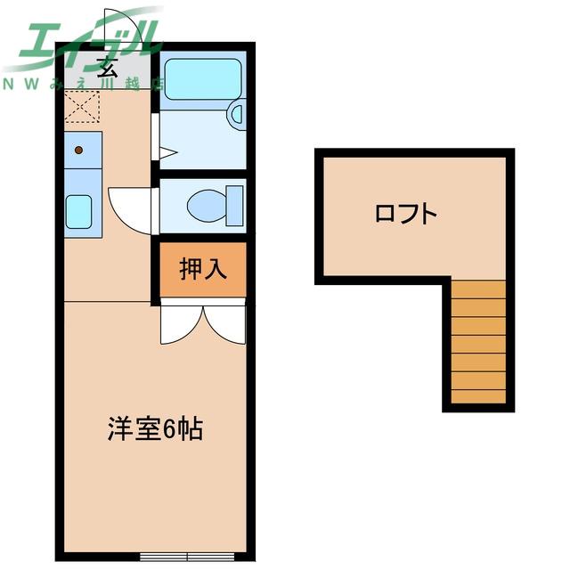 青葉公園(ワンルーム/1階)の間取り写真