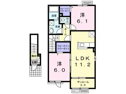 ドメーヌ・T(2LDK/2階)の間取り写真