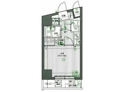 グランドガーラ渋谷(1K/6階)の間取り写真