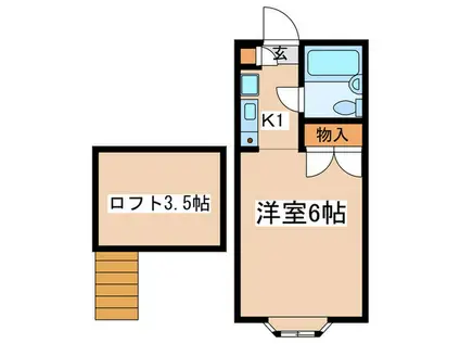 フォレストハウス(1K/1階)の間取り写真