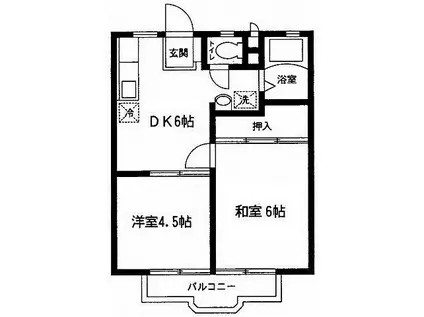 ハイムフクシマ(2DK/2階)の間取り写真