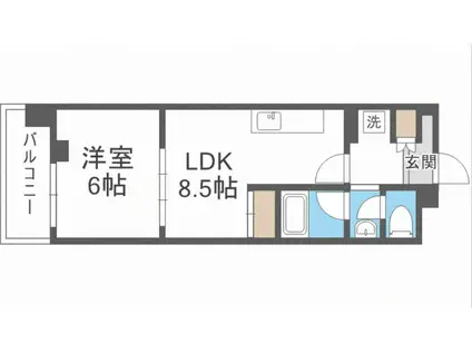 CITY SPIRE桜川I(1LDK/10階)の間取り写真