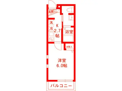 LOISEAU BLEU(1K/2階)の間取り写真