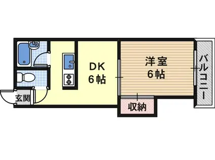 サニーハイツ住吉(1DK/4階)の間取り写真