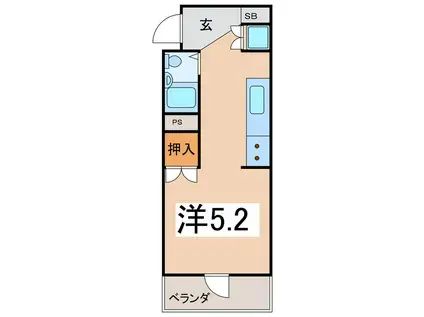 シュプリーム相生・リィ(ワンルーム/2階)の間取り写真