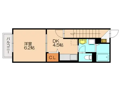 グランドゥール・T・ハイム(1DK/2階)の間取り写真