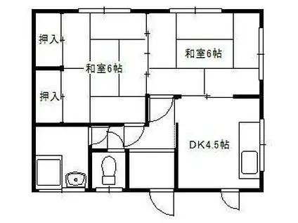 橋口アパート(2DK/1階)の間取り写真