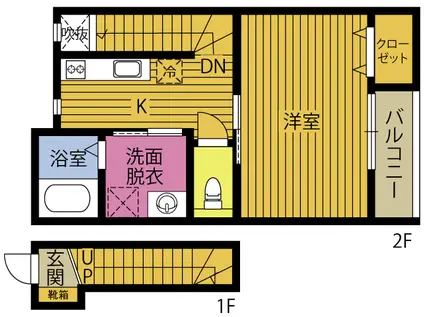 ルシャノワール大洲浜(1K/2階)の間取り写真