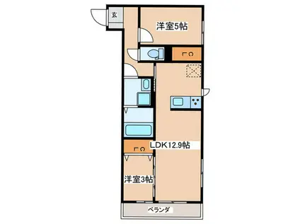 フィールドノエル(2LDK/1階)の間取り写真