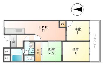 コートSU(3LDK/4階)の間取り写真