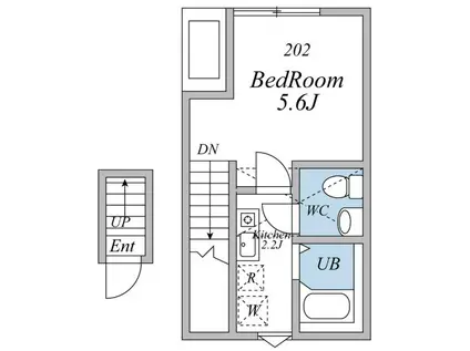 ルクソール狛江(1K/2階)の間取り写真