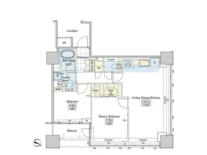 レジディアタワー上池袋(2LDK/6階)の間取り写真