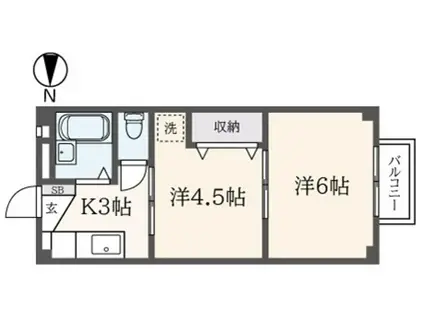 サニーホームズ浜田山(2K/2階)の間取り写真