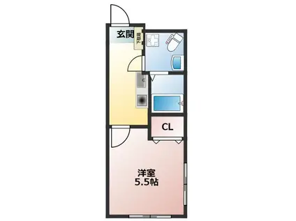 ハイグローブ東十条(1K/2階)の間取り写真