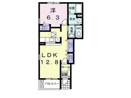 レジデンスSK・I(1LDK/1階)の間取り写真