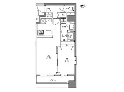 LA DOUCEUR秋葉原(1LDK/5階)の間取り写真