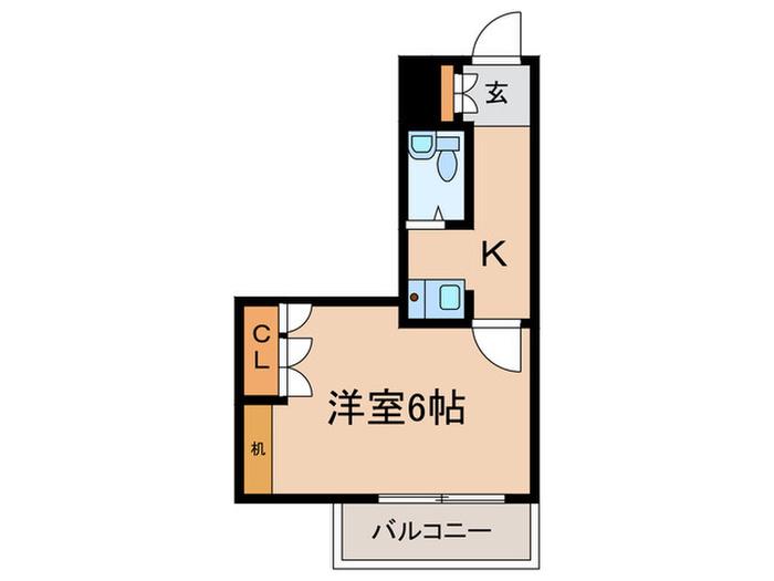 新丸子ダイカンプラザシティ(1K/2階)の間取り写真