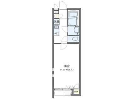クレイノ式内II(1K/2階)の間取り写真