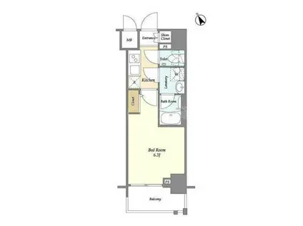 ディームス品川南(1K/2階)の間取り写真