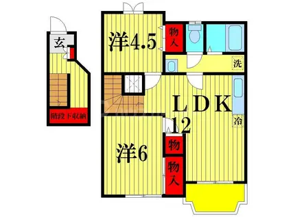 グリーンハイム(2LDK/2階)の間取り写真