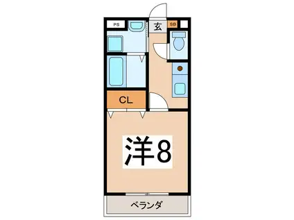 ケイズガーデン(1K/1階)の間取り写真