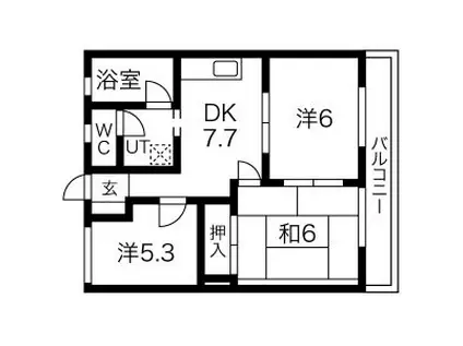 シャンテFUJI(3DK/3階)の間取り写真