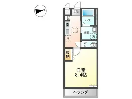 プレシャスワン翔(1K/2階)の間取り写真