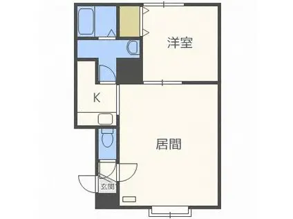 GARDENHILLS(1LDK/1階)の間取り写真