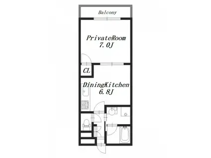 シャルマンコート(1DK/3階)の間取り写真