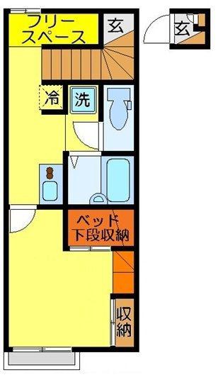レオパレスPASADENA(1K/2階)の間取り写真