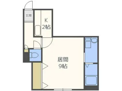 LEESPACE北10条II(1LDK/3階)の間取り写真