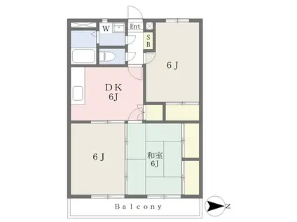 アールクリエイト星が丘(3DK/1階)の間取り写真