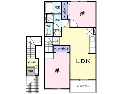サンリットM.S(2LDK/2階)の間取り写真