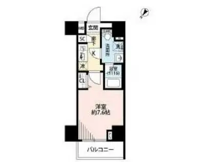 プレール・ドゥーク押上IV(1K/10階)の間取り写真