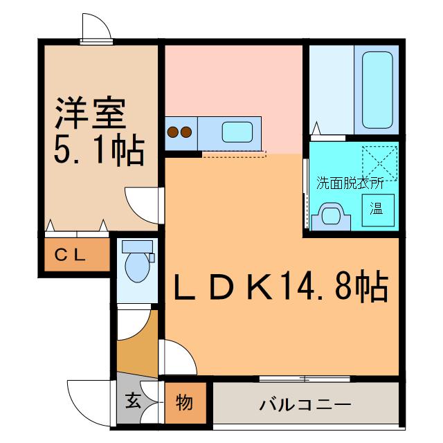 OWLI (1LDK/1階)の間取り写真