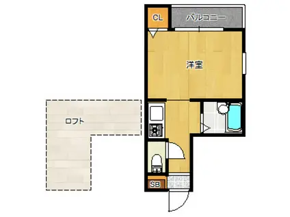 アネックス大濠(ワンルーム/1階)の間取り写真