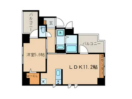 HAUS FRIEDE(1LDK/1階)の間取り写真