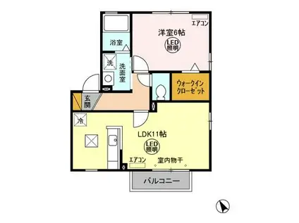 メゾン森PARTXI・XII(1LDK/1階)の間取り写真