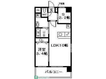 268AVENUE美しが丘(1SLDK/4階)の間取り写真