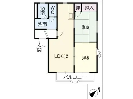 コートビレッジ高須AB(2LDK/2階)の間取り写真