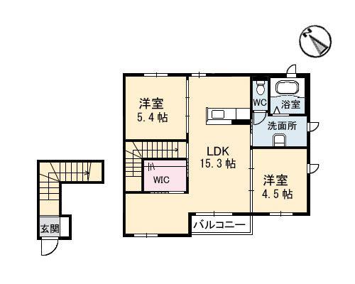シャーメゾン津之郷(2LDK/2階)の間取り写真